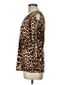 Bold Elements Animal Print Brown Long Sleeve Blouse Size L - photo 5