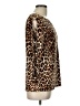 Bold Elements Animal Print Brown Long Sleeve Blouse Size L - photo 4