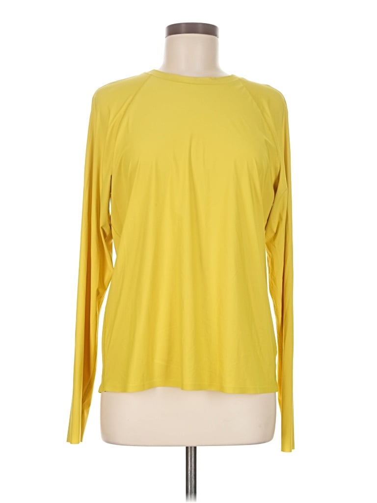 Pre-owned Lululemon Athletica Long Sleeve T-shirt In Yellow