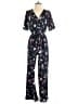 Row A Floral Black Jumpsuit Size S - photo 1