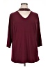 Susan Graver Burgundy 3/4 Sleeve Top Size 1X - photo 1