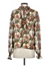 Topshop 100% Polyester Floral Ivory Long Sleeve Blouse Size 4 - photo 2