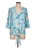 Unbranded Blue 3/4 Sleeve Blouse Size L - photo 1