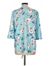 Unbranded Blue 3/4 Sleeve Blouse Size L - photo 2