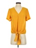 Madewell 100% Polyester Yellow Short Sleeve Blouse Size XS - photo 1