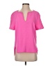 Trina Turk 100% Polyester Pink Short Sleeve Blouse Size S - photo 1