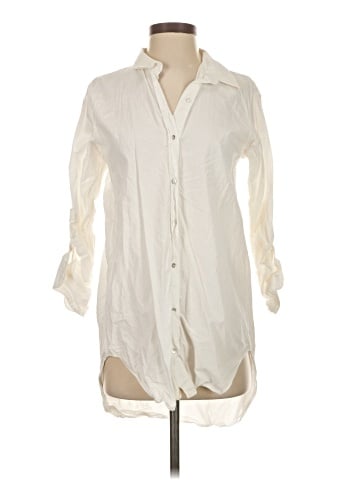 Zara TRF 3/4 Sleeve Button-Down Shirt (view 1)