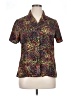 Notations 100% Polyester Animal Print Brown Short Sleeve Blouse Size XL - photo 1