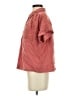 Old Navy 100% Cotton Red Short Sleeve Button-Down Shirt Size S (tall) - photo 5