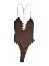 Unbranded Chevron-herringbone Brown One Piece Swimsuit Size M - photo 1