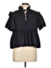 SOFIA Black Short Sleeve Blouse Size L (estimated) - photo 1