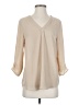Daniel Rainn 100% Polyester Tan 3/4 Sleeve Blouse Size S - photo 1