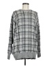 Neiman Marcus 100% Cashmere Checkered-gingham Gray Cashmere Pullover Sweater Size M - photo 1