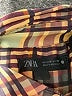 Zara Plaid Brown Long Sleeve Blouse Size M - photo 7