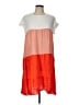 Shein Color Block Orange Casual Dress Size L - photo 1