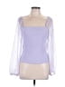 Hem & Thread Purple 3/4 Sleeve Blouse Size L - photo 1