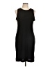 Nine West Solid Black Casual Dress Size L - photo 1