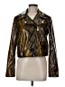 Zara Basic 100% Polyester Metallic Gold Yellow Jacket Size M - photo 1