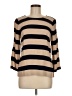J.Crew 100% Rayon Stripes Tan 3/4 Sleeve Top Size 6 - photo 1