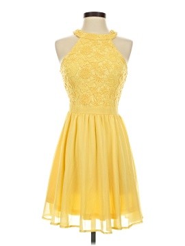cocktail dress yellow MACloth One Shoulder Mini Prom Homecoming Dress Yellow Cocktail Party Dress Custom Color / Above Knee / US10