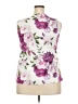 Unbranded 100% Polyester Floral White Sleeveless Blouse Size XXL - photo 2