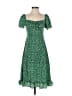 Unbranded 100% Polyester Polka Dots Green Casual Dress Size S (estimated) - photo 1