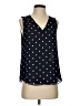Banana Republic 100% Polyester Polka Dots Blue Black Sleeveless Blouse Size XS - photo 1