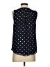 Banana Republic 100% Polyester Polka Dots Blue Black Sleeveless Blouse Size XS - photo 2