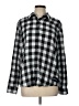 CALVIN KLEIN JEANS Checkered-gingham Gray Long Sleeve Button-Down Shirt Size L - photo 1