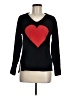 Betsey Johnson 100% Polyester Hearts Black Pullover Sweater Size M - photo 1
