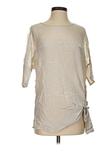 Gold Hawk 3/4 Sleeve Silk Top (view 1)