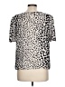 Apt. 9 100% Polyester Animal Print Silver Short Sleeve Blouse Size L - photo 2