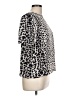 Apt. 9 100% Polyester Animal Print Silver Short Sleeve Blouse Size L - photo 4