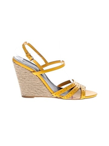 Burberry Leather and Coated Canvas Wedges (view 1)