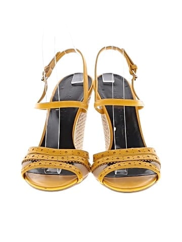 Burberry Leather and Coated Canvas Wedges (view 2)