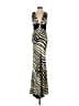 Cache 100% Polyester Animal Print Yellow Cocktail Dress Size 4 - photo 1