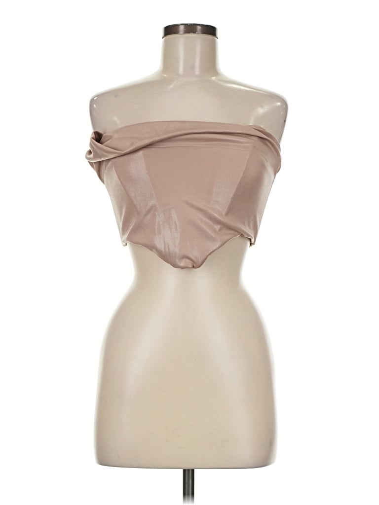 Oh Polly Sleeveless Blouse: Tan Tops - Size 6