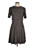 Fate Solid Gray Casual Dress Size M - photo 1