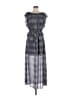 MICHAEL Michael Kors 100% Polyester Gray Blue Casual Dress Size M - photo 1