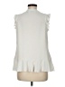 Banana Republic 100% Polyester Solid White Ivory Sleeveless Blouse Size M - photo 2