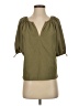DKNY 100% Nylon Green 3/4 Sleeve Blouse Size S - photo 1