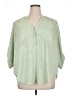 Torrid 100% Polyester Polka Dots Green 3/4 Sleeve T-Shirt Size 1X Plus (1) - photo 1