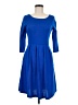 Reborn Solid Blue Casual Dress Size M - photo 1