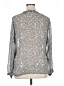 Liz Claiborne 100% Polyester Paisley Silver Long Sleeve Blouse Size XL - photo 2