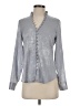 Express 100% Polyester Metallic Silver Long Sleeve Blouse Size XS - photo 1