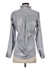 Express 100% Polyester Metallic Silver Long Sleeve Blouse Size XS - photo 2