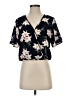 Sienna Sky 100% Polyester Floral Black Short Sleeve Blouse Size S - photo 1