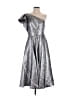 Mac Duggal Metallic Silver Cocktail Dress Size 6 - photo 1