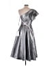 Mac Duggal Metallic Silver Cocktail Dress Size 6 - photo 2