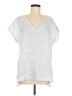 Sigrid Olsen 100% Linen Silver Short Sleeve Top Size M - photo 1